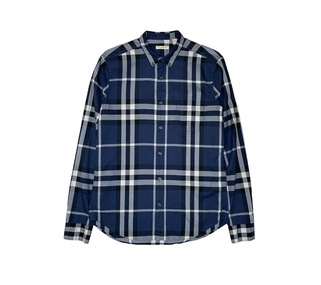 Burberry Brit Plaid Button Down Long Sleeve Shirt (Medium)